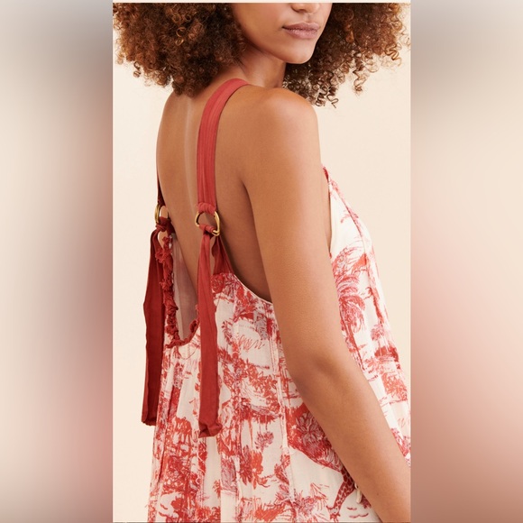 Free People Jungle Toille Maxi Dress in Tea Large NWT - Picture 6 of 14